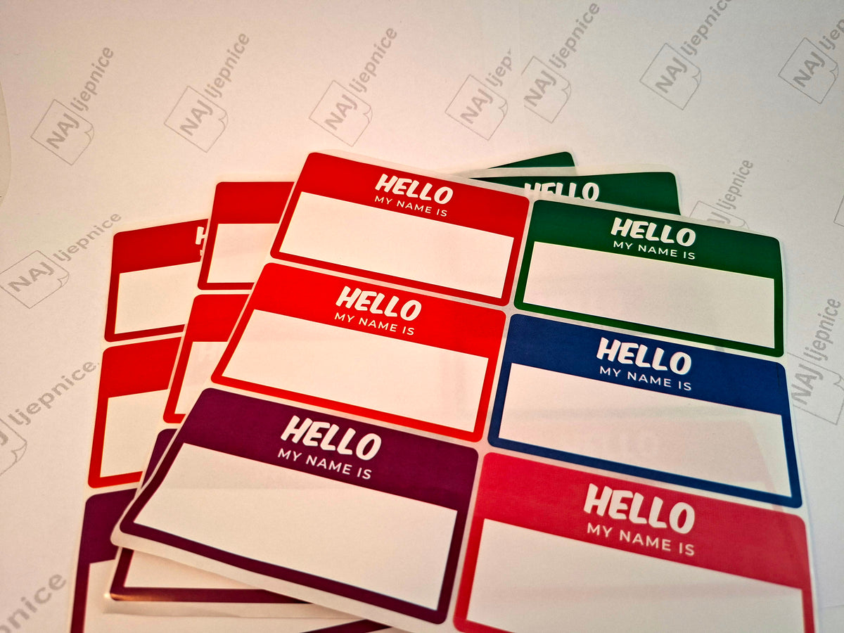 Hello My Name Is samoljepljive naljepnice za ime 18 kom