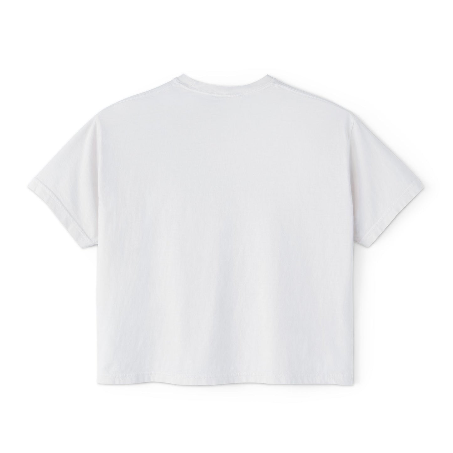 Decenter ___ Minimalist Women's Boxy Tee — Subtle Typographic Crop Top