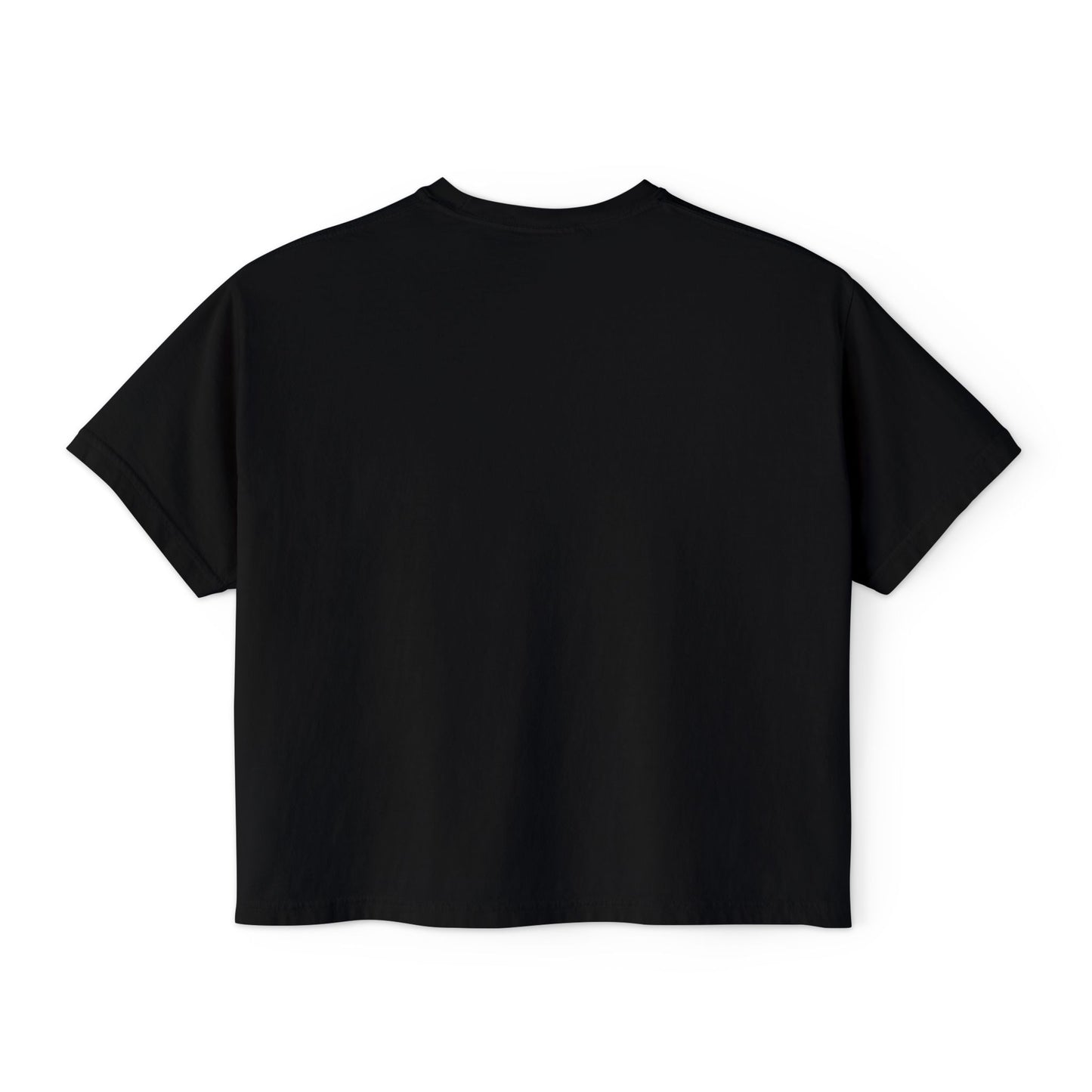Decenter ___ Minimalist Women's Boxy Tee — Subtle Typographic Crop Top