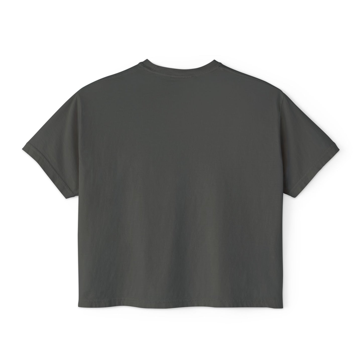 Decenter ___ Minimalist Women's Boxy Tee — Subtle Typographic Crop Top
