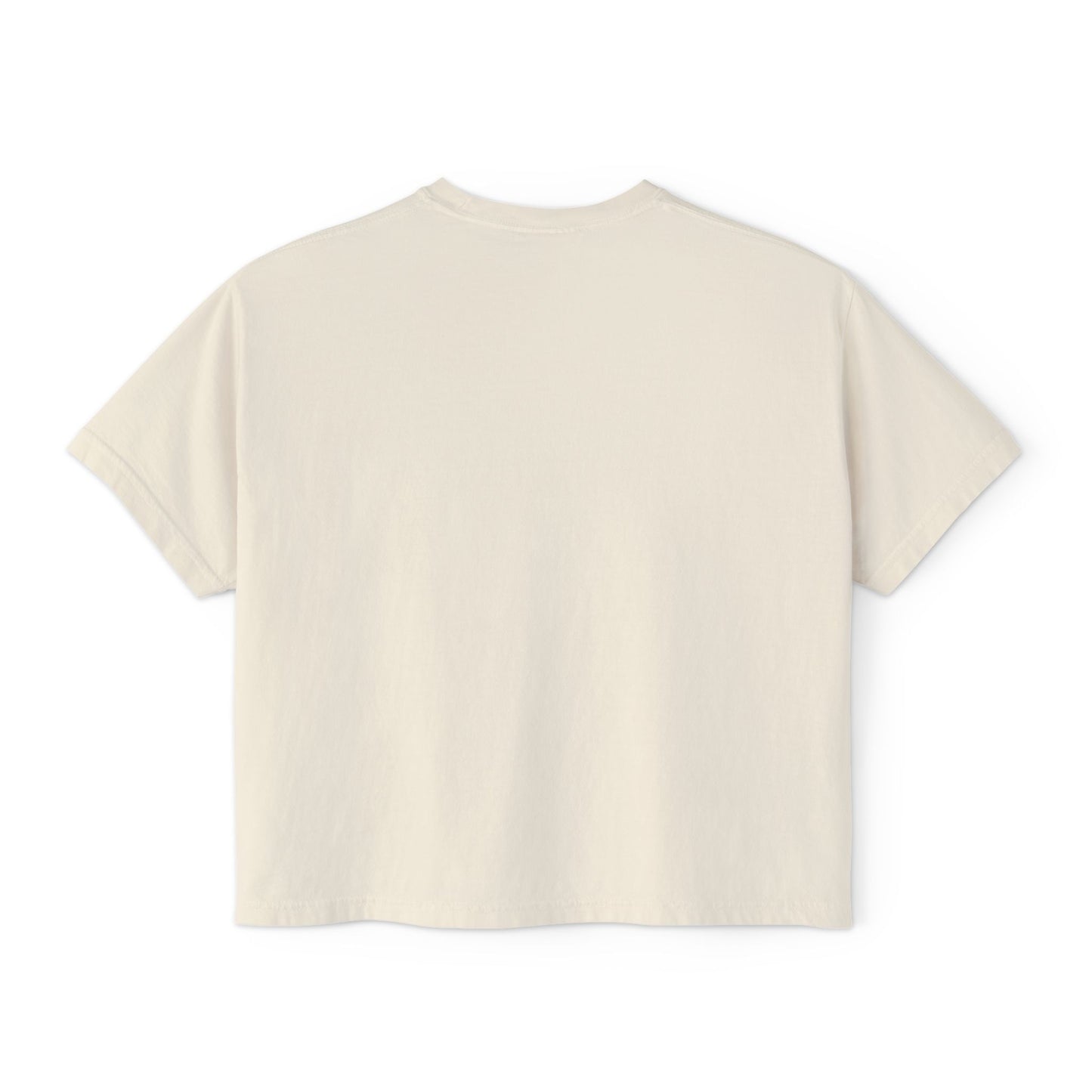 Decenter ___ Minimalist Women's Boxy Tee — Subtle Typographic Crop Top