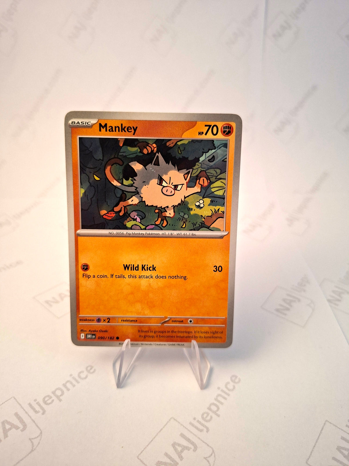 Mankey Pokémon karta za Pokédex i binder kolekci